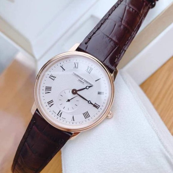 Frederique Constant 38mm Gold Crocodile Skin Watch - Picture 2 of 4